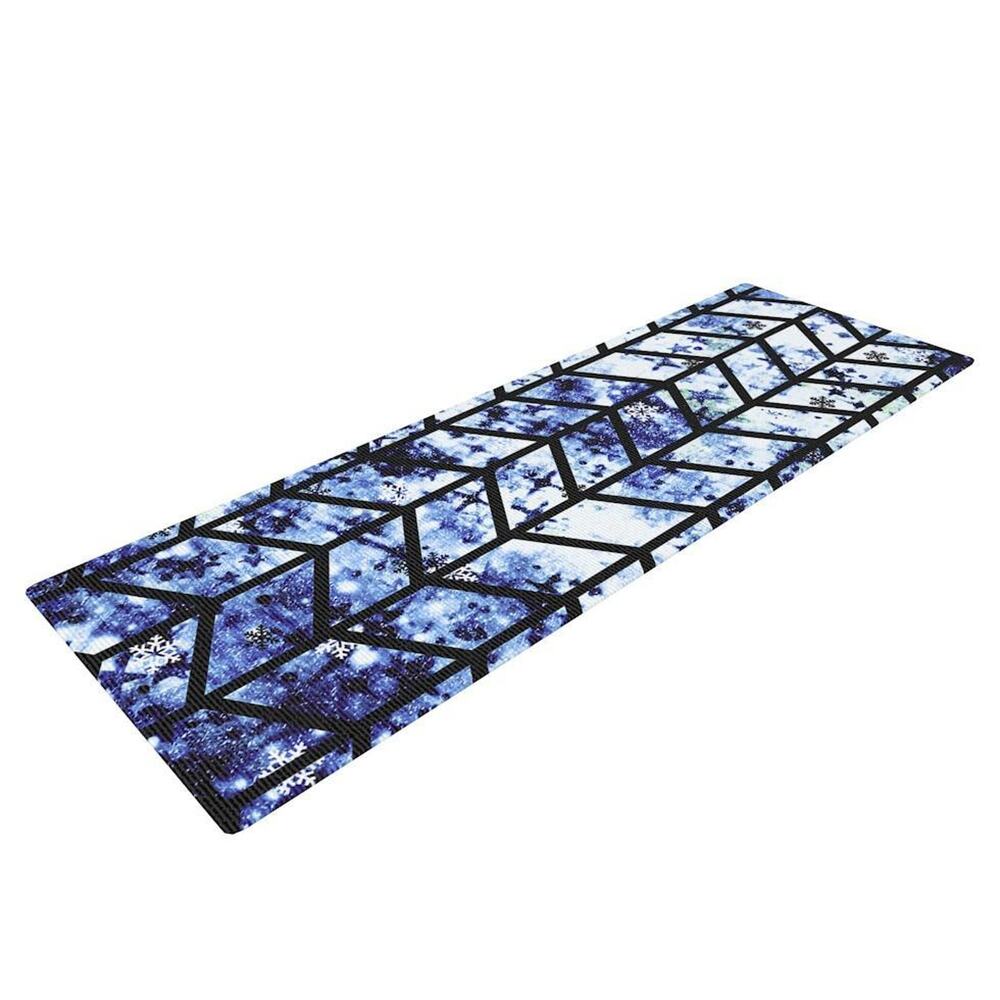 KESS InHouse Yoga Mat CHEVRON WONDERLAND II By Ebi Emporium Blue Black